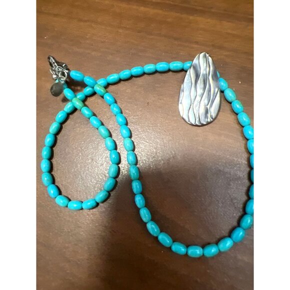 Artisan SDH Necklace .999 Fine Silver Pendant Dyed Gemstone Beads 16 1/2" 17.43g - Picture 3 of 7